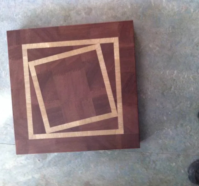 Houten kunstwerk vierkant